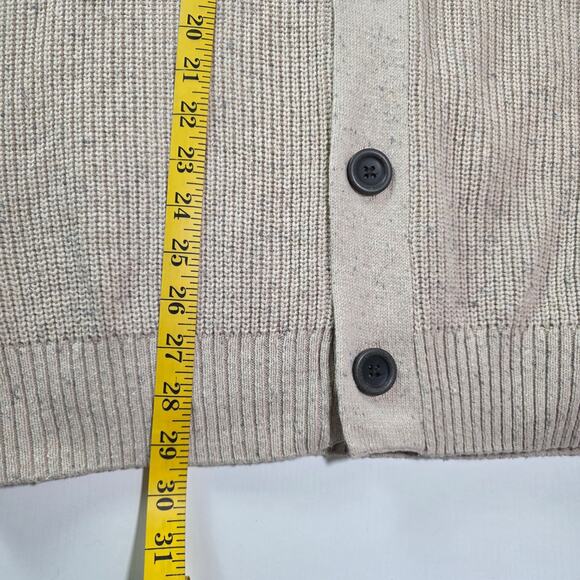Dockers Shawl Cardigan Mens Large Oatmeal Wool Blend Ribbed Knit Classic grandpa - Picture 7 of 7